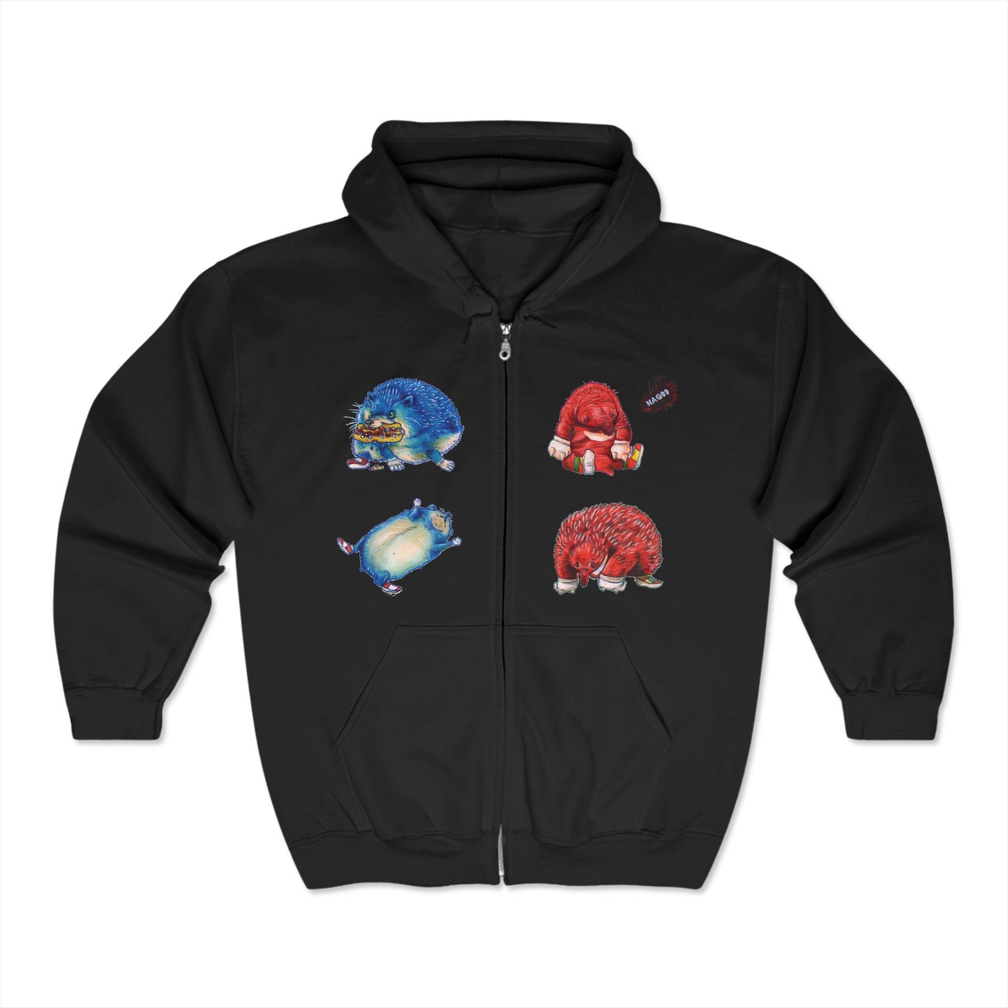 goofy ahhh sped sonic characters - Unisex Full Zip Hoodie