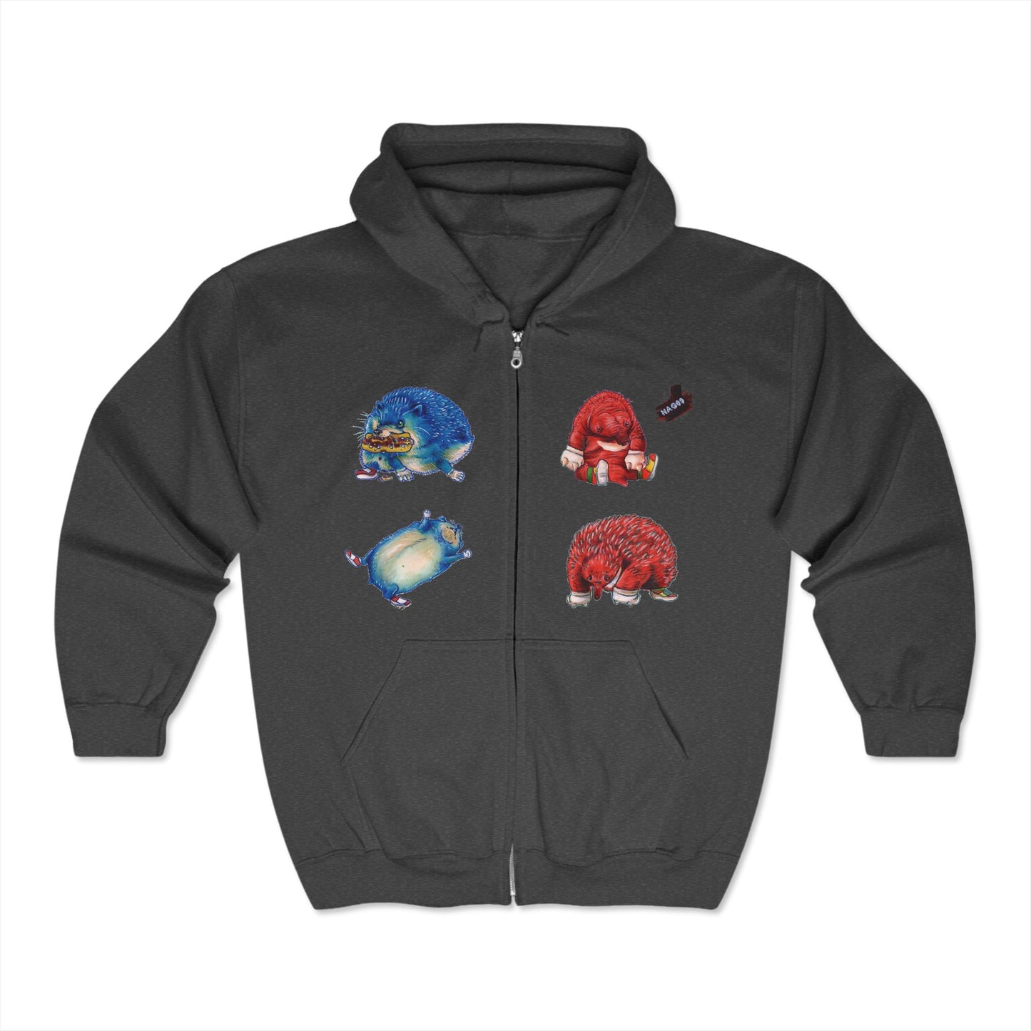 goofy ahhh sped sonic characters - Unisex Full Zip Hoodie