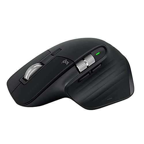 Logitech MX Master 3S  Wireless Performance Mouse with Ultrafast Scrolling Ergo 8K DPI Track on Glass Quiet Clicks USBC Bluetooth Windows Linux Chrome  Graphite