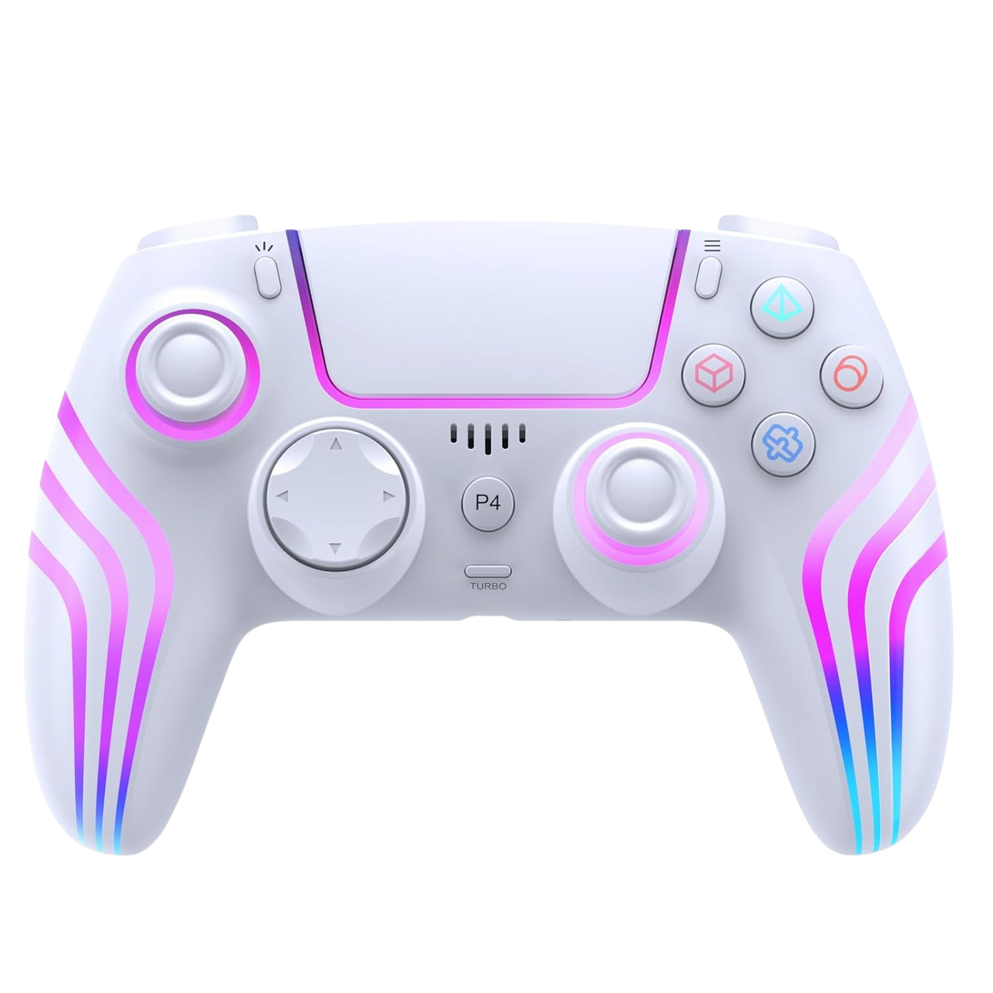 Wireless White Controller for PS4 with LED Lighting