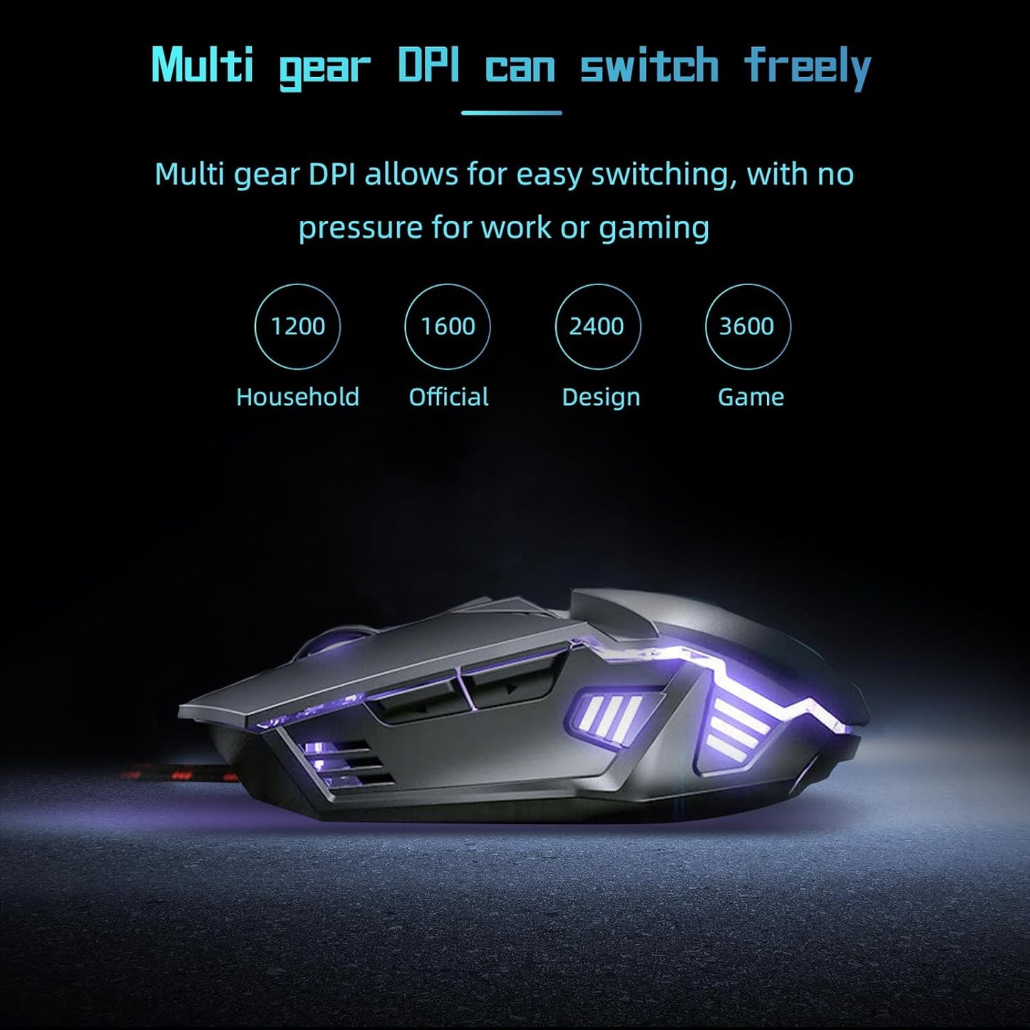 ONEUP Wired Gaming Mouse Silent Design