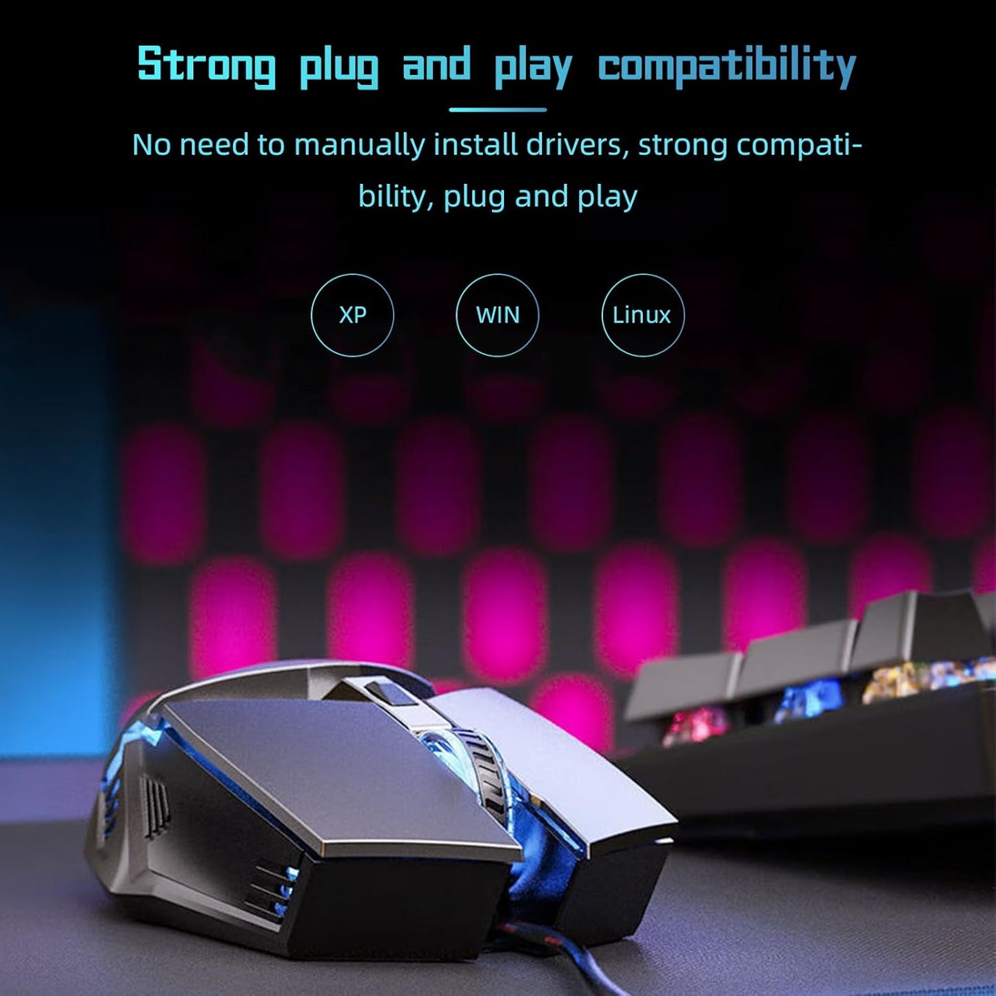 ONEUP Wired Gaming Mouse Silent Design