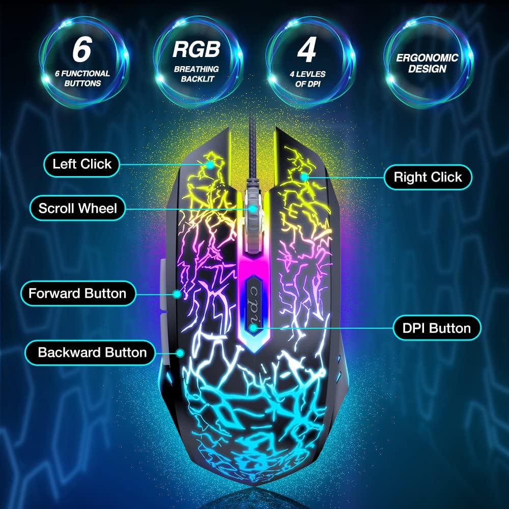 INPHIC LED Wireless Mouse Rechargeable