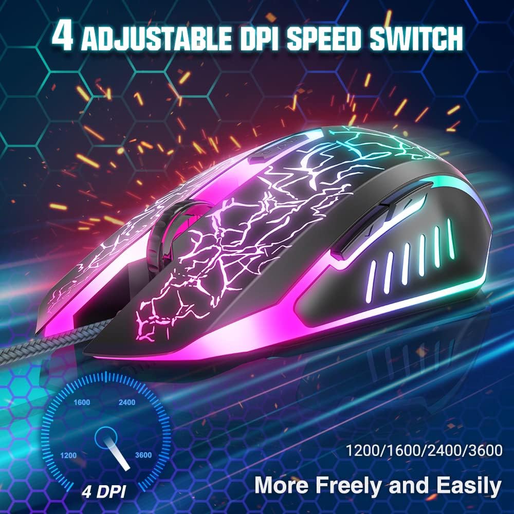 INPHIC LED Wireless Mouse Rechargeable