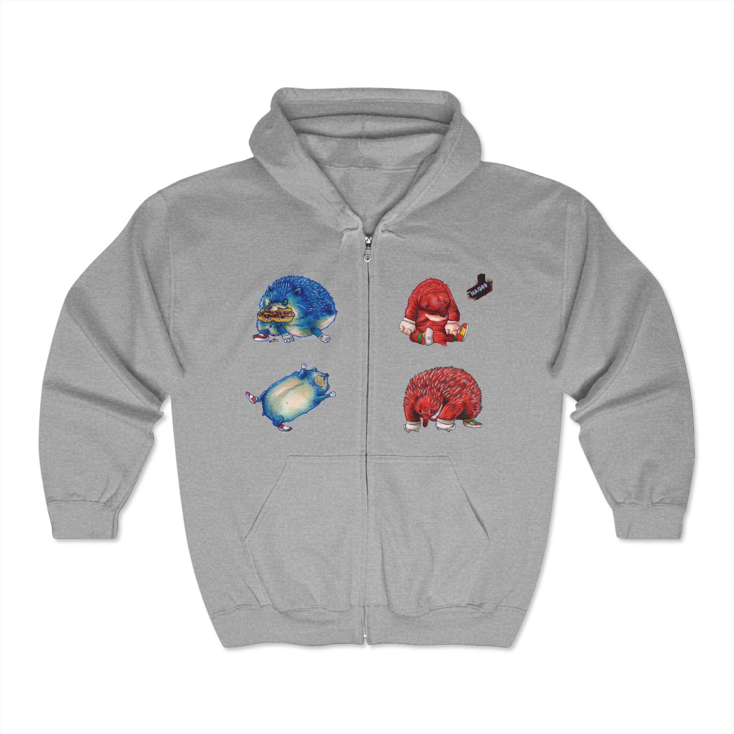 goofy ahhh sped sonic characters - Unisex Full Zip Hoodie